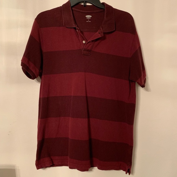 Old Navy Other - Red/Burgundy Striped Old Navy Classic Polo